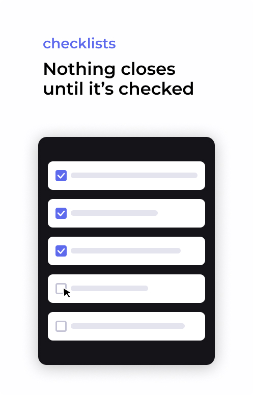 Review checklist with items checked off before approval