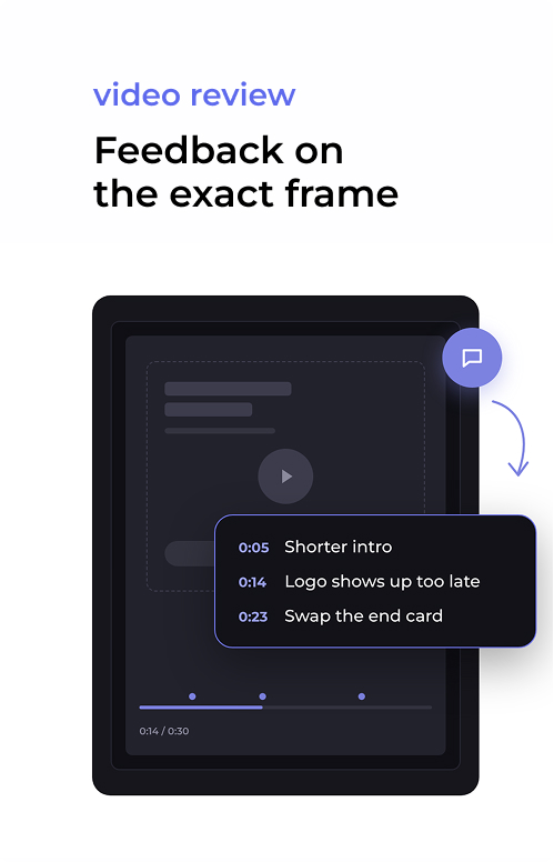 Video timeline with comment markers